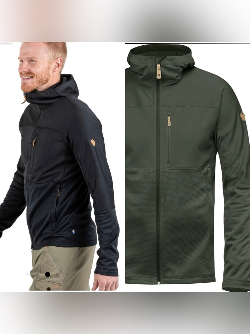 FJALLRAVEN • Abisko Trail Hooded Fleece Jacket - Men's olive green medium